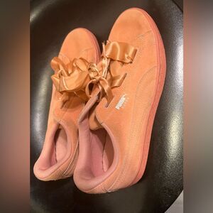 Puma Suede Heart Junior Big Kids Shoes Desert Flower-Puma White 365009-04 Sz 7 W